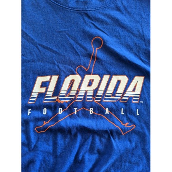 Men's Nike Jordan Florida Florida Gators Football T Shirt Size XXL Blue Orange - Picture 5 of 6